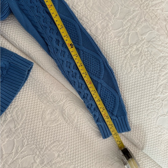 Tory Burch Blue Cable Knit Sweater - Picture 10 of 11